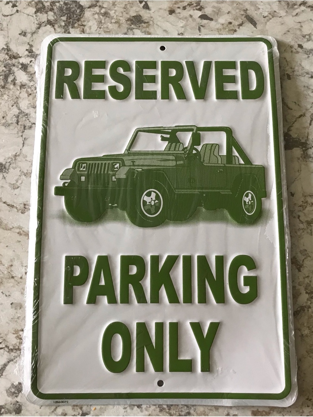 Reserved Parking Only Sign - Green and White